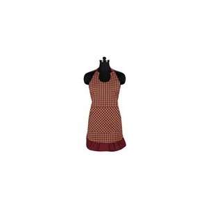    Victorian Heart Burgundy Check Country Apron