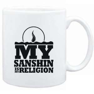  Mug White  my Sanshin is my religion Instruments Sports 