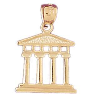  14kt Yellow Gold Greek Acropolis Pendant: Jewelry