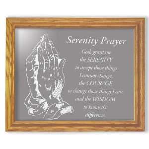 Christian Prayer  Etched Mirror in Solid Oak Frame