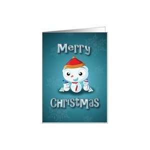  snowman snowball fight   merry christmas Card Health 