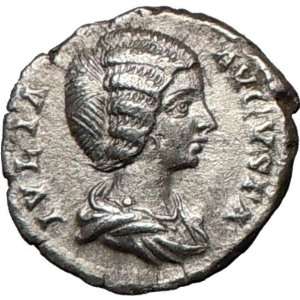 JULIA DOMNA 196AD RARE Silver Authentic Roman Coin Ceres Torch Emblem 