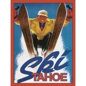    Ski Tahoe Metal Sign: Travel Decor Wall Accent: Home & Kitchen
