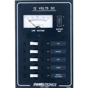  Paneltronics Standard DC 5 Position Breaker Panel & Meter 