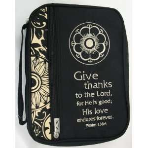  Canvas Bible Cover Give Thanks Large