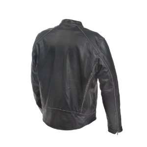  Mossi Mens Drifter Premium Leather Jacket 40 Antique Black 