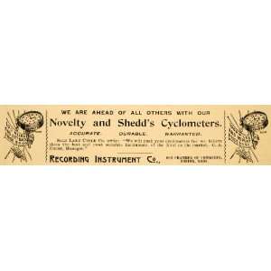   Ad Recording Instrument Cyclometer Shedd Bike Part   Original Print Ad