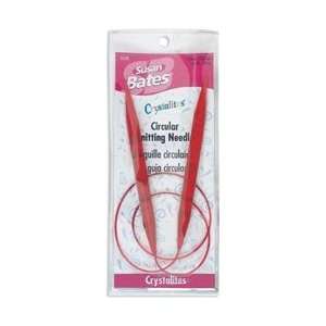 Susan Bates Crystalites Circular Knitting Needle 29 Size 15 Red 15129 