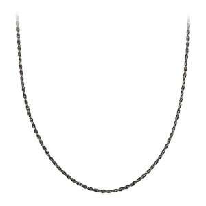  Black Rhodium Plated and Silver Diamond Cut Rope Chain 