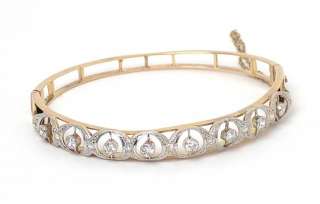this is a gorgeous vintage 14k gold and old mine cut diamonds