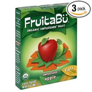 FruitaBu Organic Smooshed Fruit, Smoooshed Apple, 8 Count Flats (Pack 