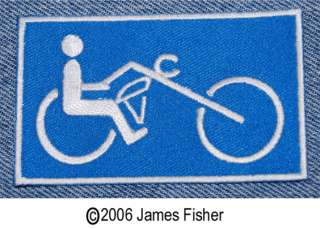 Handicapped Chopper Embroidered Iron On Motorcycle Patch Injured Biker 