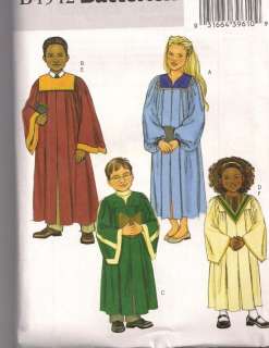 Butterick Childrens Choir Robes Sewing Pattern 4542  