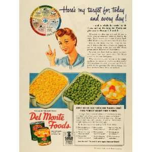  1944 Ad Del Monte Foods Canned Products Nutrition Chart 
