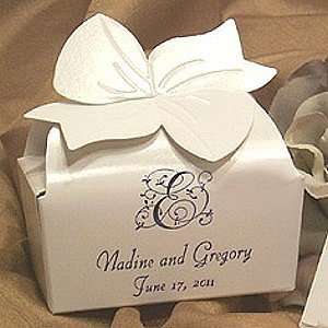   Bow Top Custom Favor Boxes   Small White: Health & Personal Care