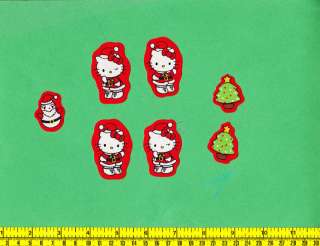 Hello Kitty Christmas Fabric Iron Ons Appliques style#2  