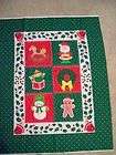 RETIRED HOLIDAY PANEL RED GREEN HOLLY BELLS SANTA NEW