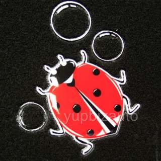 pieces universal size car floor mats set with vinyal Ladybug logo.