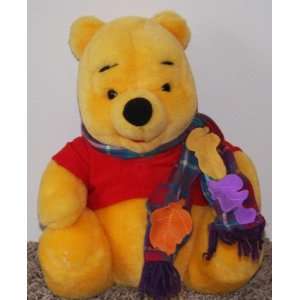   Fall Scarf Wearing Winnie the Pooh 12 Inch Plush Doll: Toys & Games
