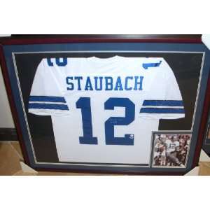  Roger Staubach Autographed Jersey   Custom ~ Custom Framed 