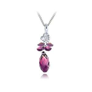 Fuchsia Heart and Budding Clustered Plums Swarovski Crystal Element 