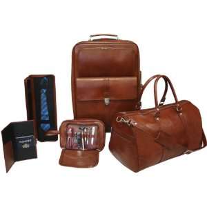  Brown Leather 5 Piece Traveling Set 