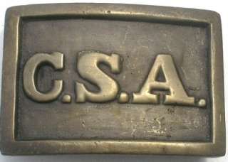 Brass Civil War CSA Confederate Military Belt Buckle  