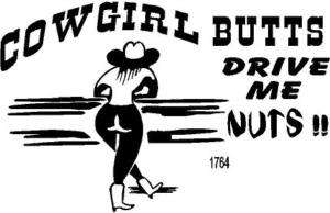 COWGIRLS BUTTS DRIVE ME NUTS CLIPART STICKERS  