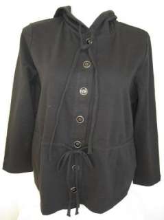 NWOT Liz Claiborne Long Hooded Jacket in Black Size 2X  