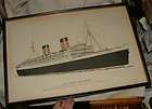 1975 Ship Queen Elizabeth Ocean Liner FRAMED PRINT LTD ED 1000 Cunard 