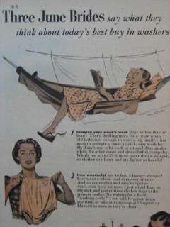 JUNE BRIDES EASY SPINDRIER WASHING MACHINE old 1948 ad  