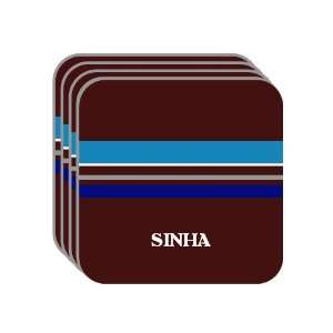 Personal Name Gift   SINHA Set of 4 Mini Mousepad Coasters (blue 