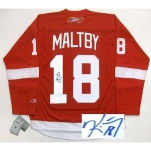  Kirk Maltby Singed Detroit Red Wings 08 Cup Jersey Rbk 