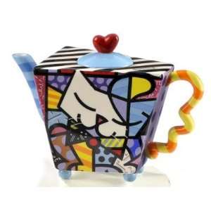  Romero Britto Collectible CAT Teapot