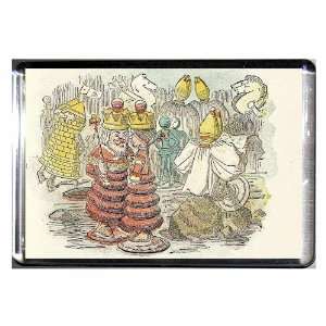 Clear Acrylic Fridge Magnet Alice in Wonderland Tenniel Colour Red 