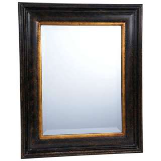 Features antique finish on wood frame. Measures 17 1/8 x 21.
