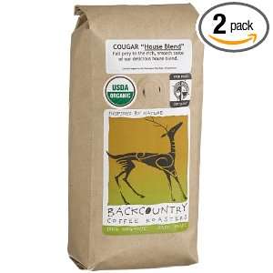   Coffee Roasters Organic Cougar House Blend, 16 Ounce Bags (Pack of 2