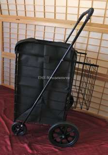 Folding Shopping Cart Double Basket Liner Options Red Blue Black Jumbo 