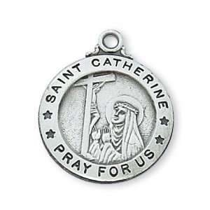 Solid .925 Sterling Silver St. Catherine Sien Comes With 20 Chain In 