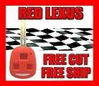  RED LEXUS KEY REMOTE CASE SHELL + FREE CUT AND SHIP *KEY CUT TO CODE