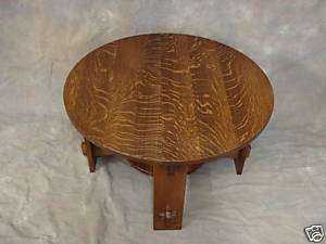 ROUND QUARTERSAWN OAK COFFEE TABLE MISSION CRAFTS LOOK  
