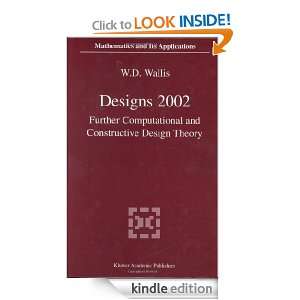  Designs 2002 Further Computational and Constructive Design Theory 