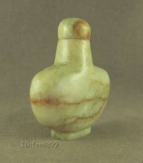 BROWN BANDED CHINESE JADE SNUFF BOTTLE  