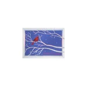  Holiday Greeting Card   Cardinal in Shimmering Tree 