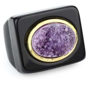  KARA by Kara Ross Drusy Oval Resin Purple Ring, Size 7 
