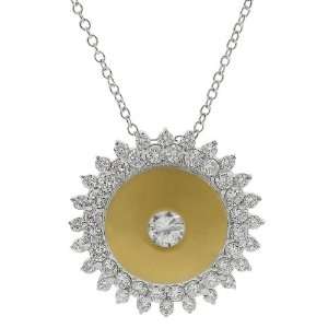    Tressa Sterling Silver CZ Accented Vermeil Necklace: Jewelry
