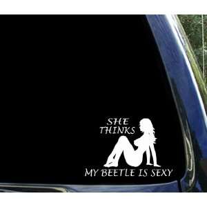  She thinks my BEETLE is sexy funny window sticker decal VW 