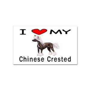  I Love My Chinese Crested Dog Rectangular Sticker 