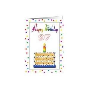   : 97 Years Old Chocolate Chip Cookie Cake Birthday Card: Toys & Games