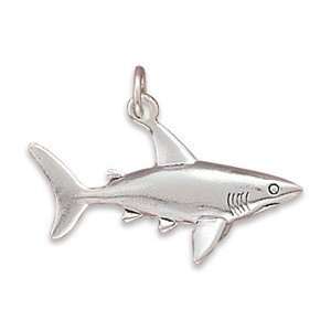    Sterling Silver Charm Pendant Shark Great White 3d: Jewelry